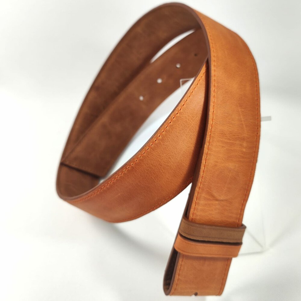 Ceinture reversible femme Fauve / Orange patiné
